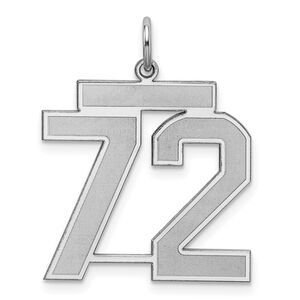 Sterling Silver, Jersey Collection, Large Number 72 Pendant